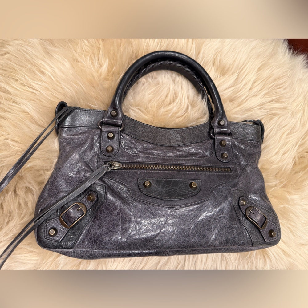 BALENCIAGA First Motorcycle Le City Bag, Small in Black Leather. VGUC
